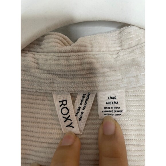 Roxy Let It Go Corduroy Button Front Shacket 100% Cotton Size Large - Picture 7 of 8
